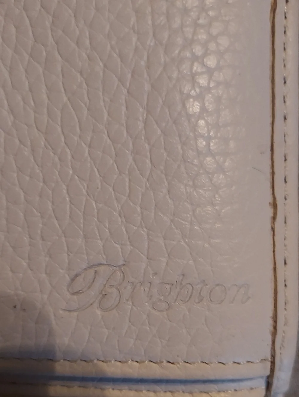 Brighton Wallet Tri Fold White With Pink, Blue, Orange & Green Lacing